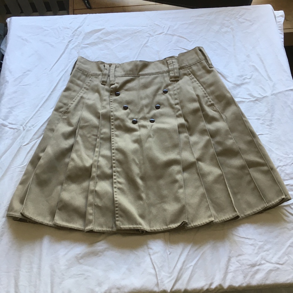 Utilikilt Kilt Size S/34 Vintage Y2K Pleated Khaki